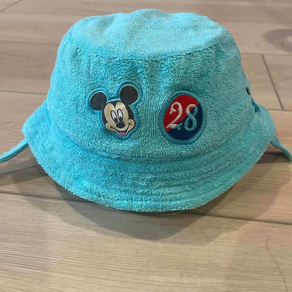 Disney Mickey Mouse Baby‎ Beach Bucket Sun Hat Terry Cloth Aqua 28